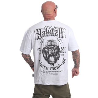 YAKUZA pánské tričko MONKEYS OVERSIZED white